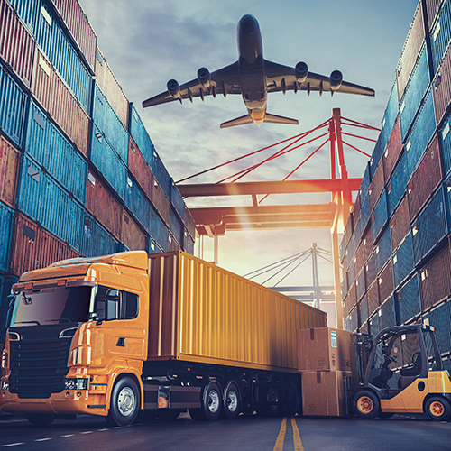 Transportation and logistics of Container Cargo ship and Cargo p